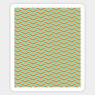 Mint Green, Orange and White Chevron Arrow Pattern Sticker